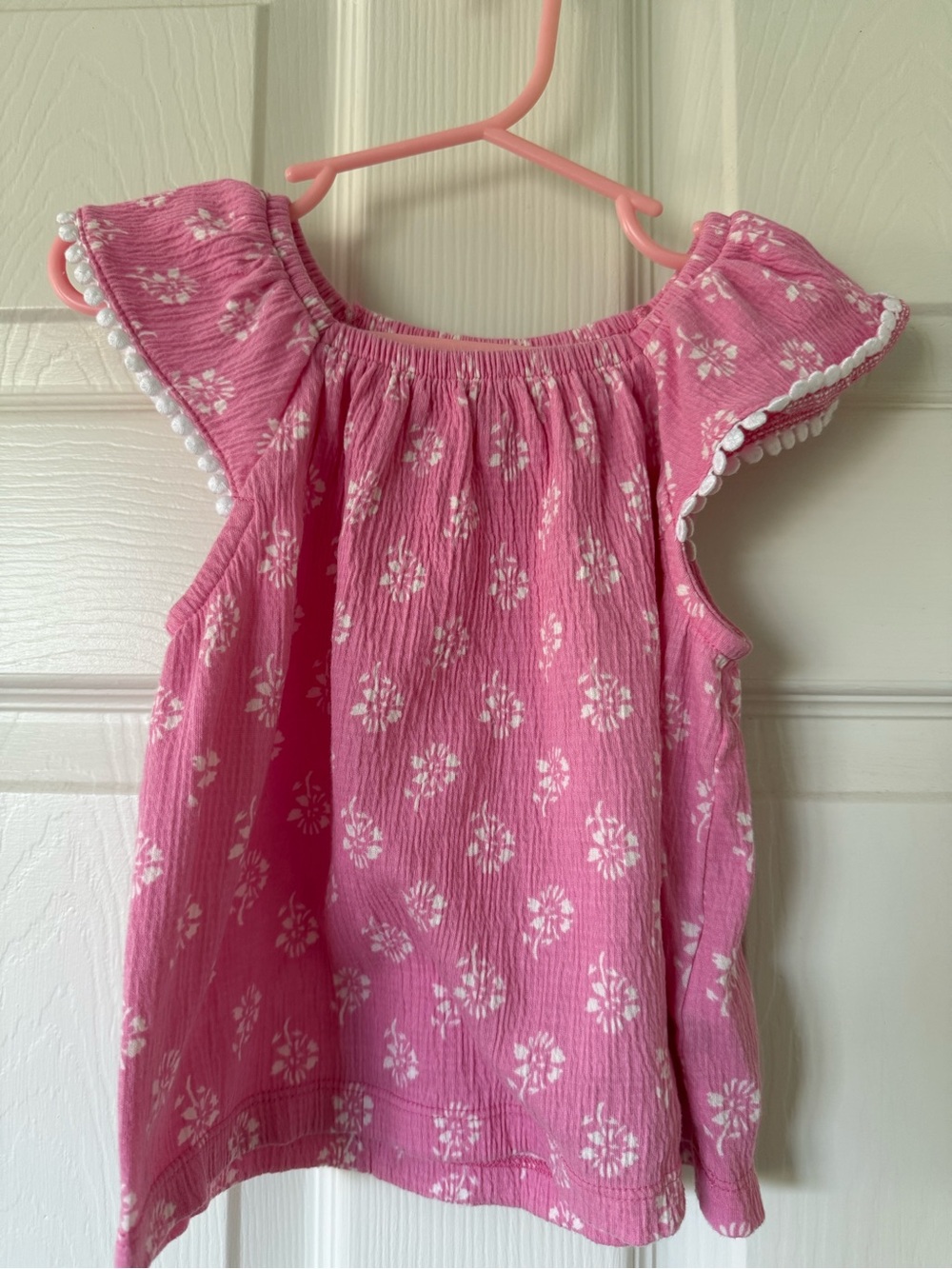 Crewcuts Pink Floral Flutter Sleeve Tank Top XS